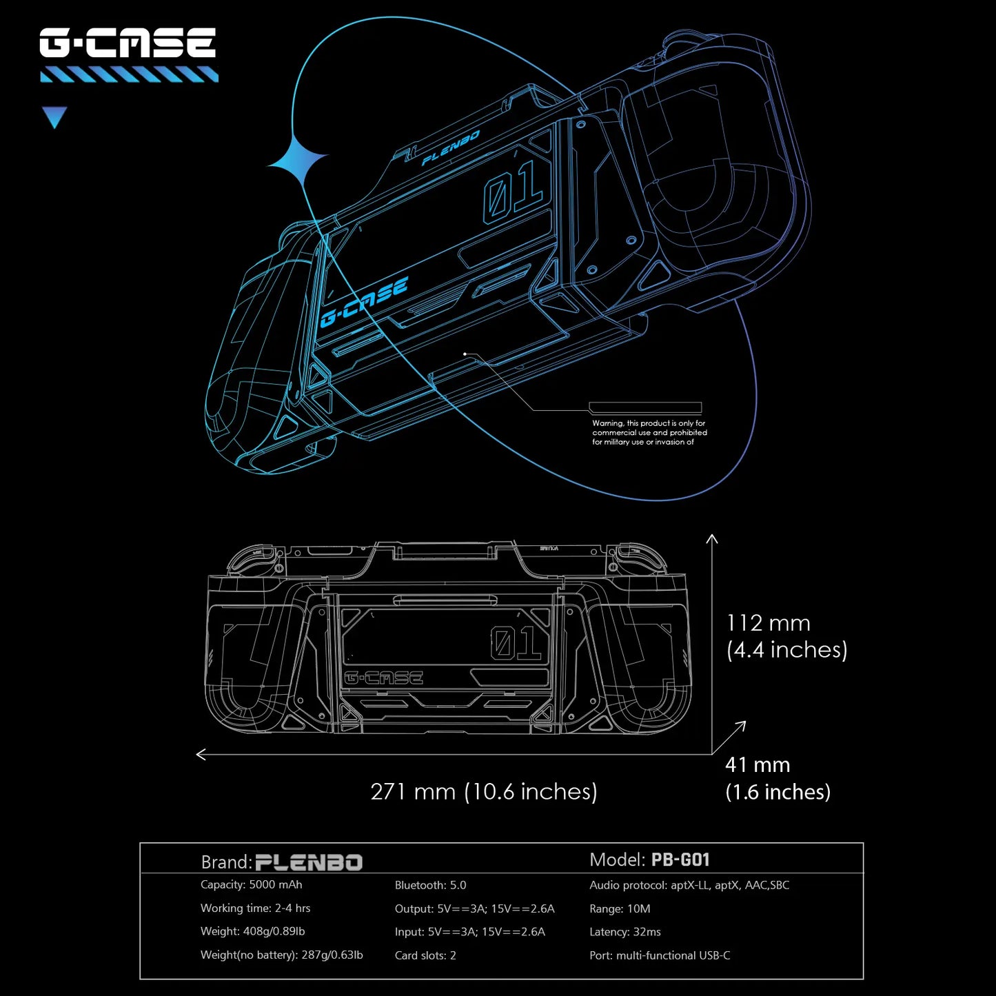 specification of G-case