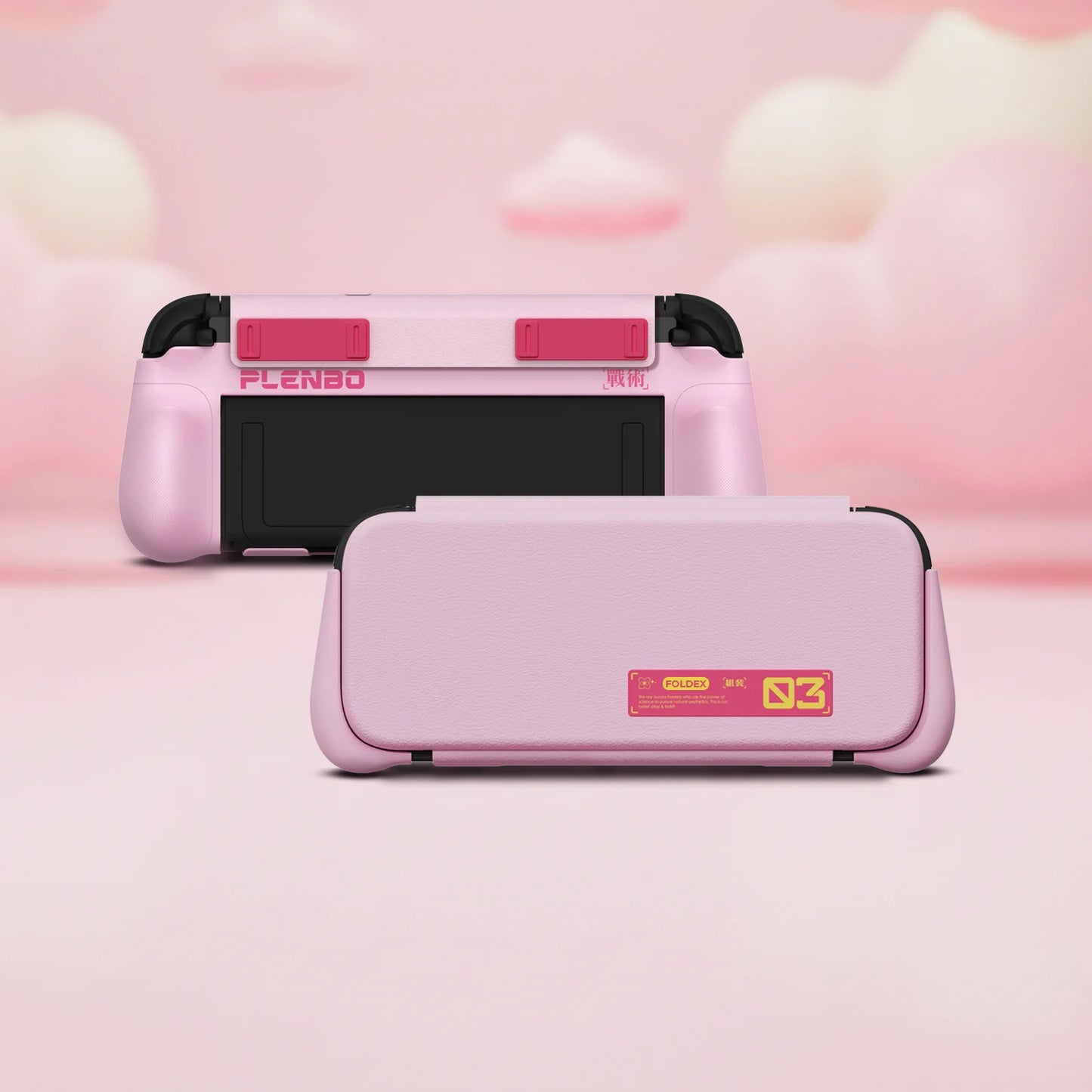 Plenbo FoldeX Switch 2 Dockable Grip Case with Flip Cover | Anti-Cramp