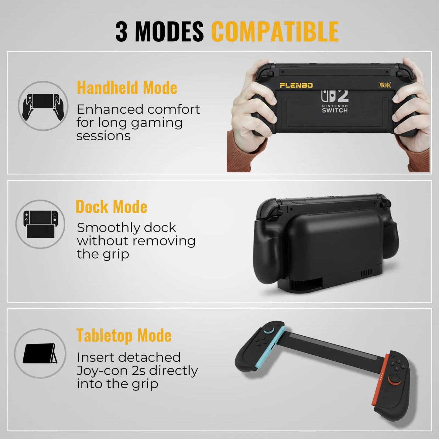 Plenbo Foldex Ergonomic Grip for Nintendo Switch 2