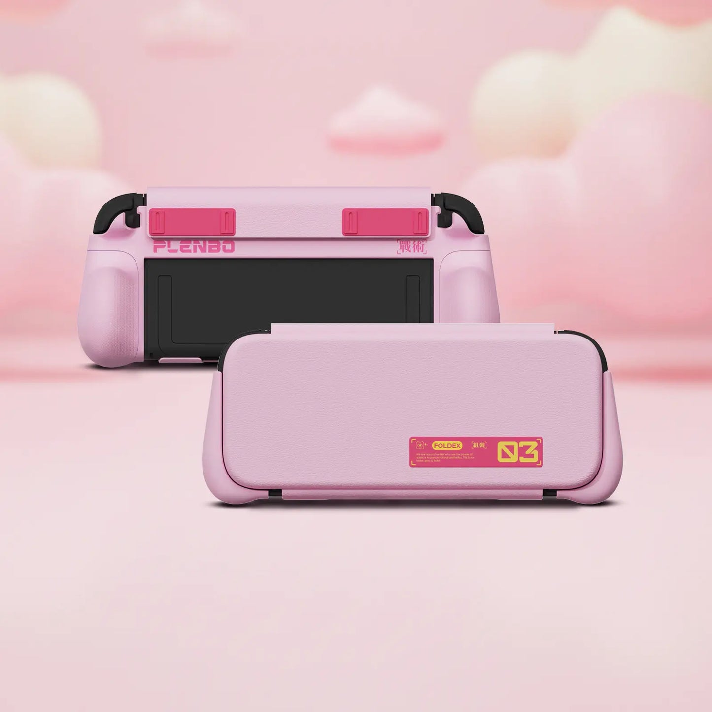 Plenbo FoldeX Switch 2 Dockable Grip Case with Flip Cover | Anti-Cramp