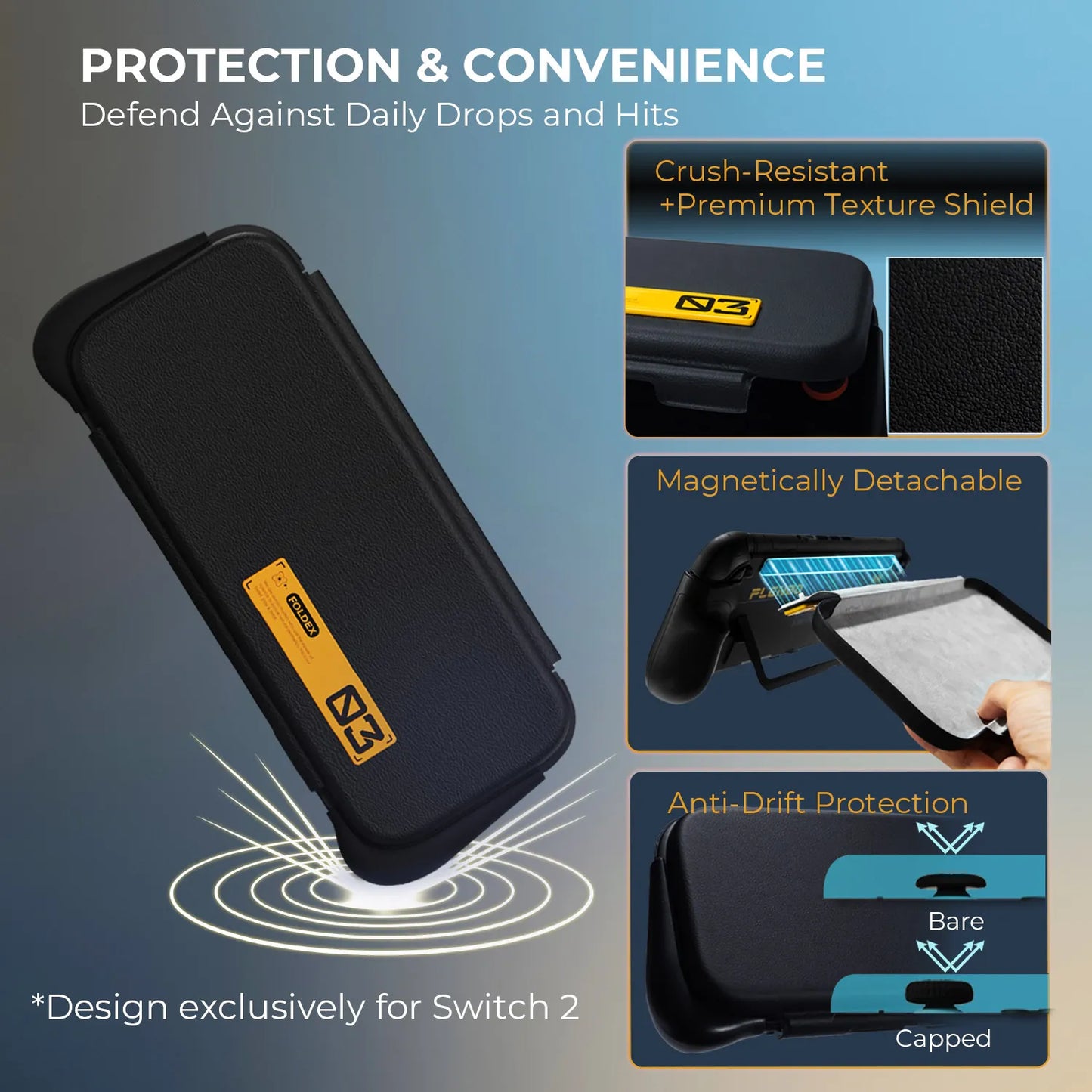 switch 2 grip flip case features summary